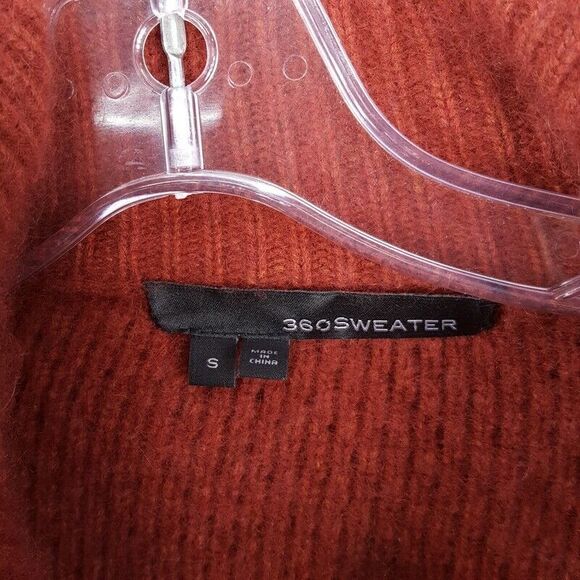 360 SWEATER Womens Small Brick Sweatercoat Chunky Oversized Wool Racoon Coatigan - Picture 2 of 9